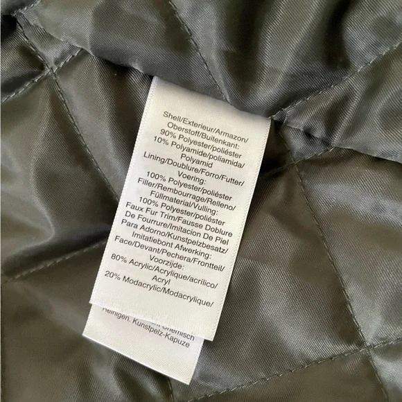 DKNY Parka Fur Trim Hooded, zippered Belted Warm Jacket - Picture 5 of 10